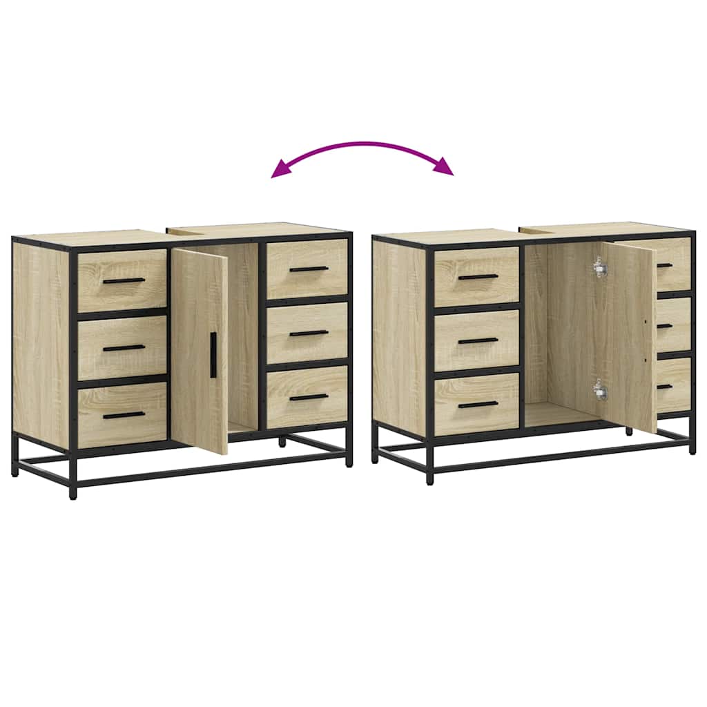 Mobile Lavabo Bagno Rovere Sonoma 60x30x60 cm Legno Multistrato | homemem39