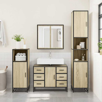 Mobile Lavabo Bagno Rovere Sonoma 60x30x60 cm Legno Multistrato | homemem39