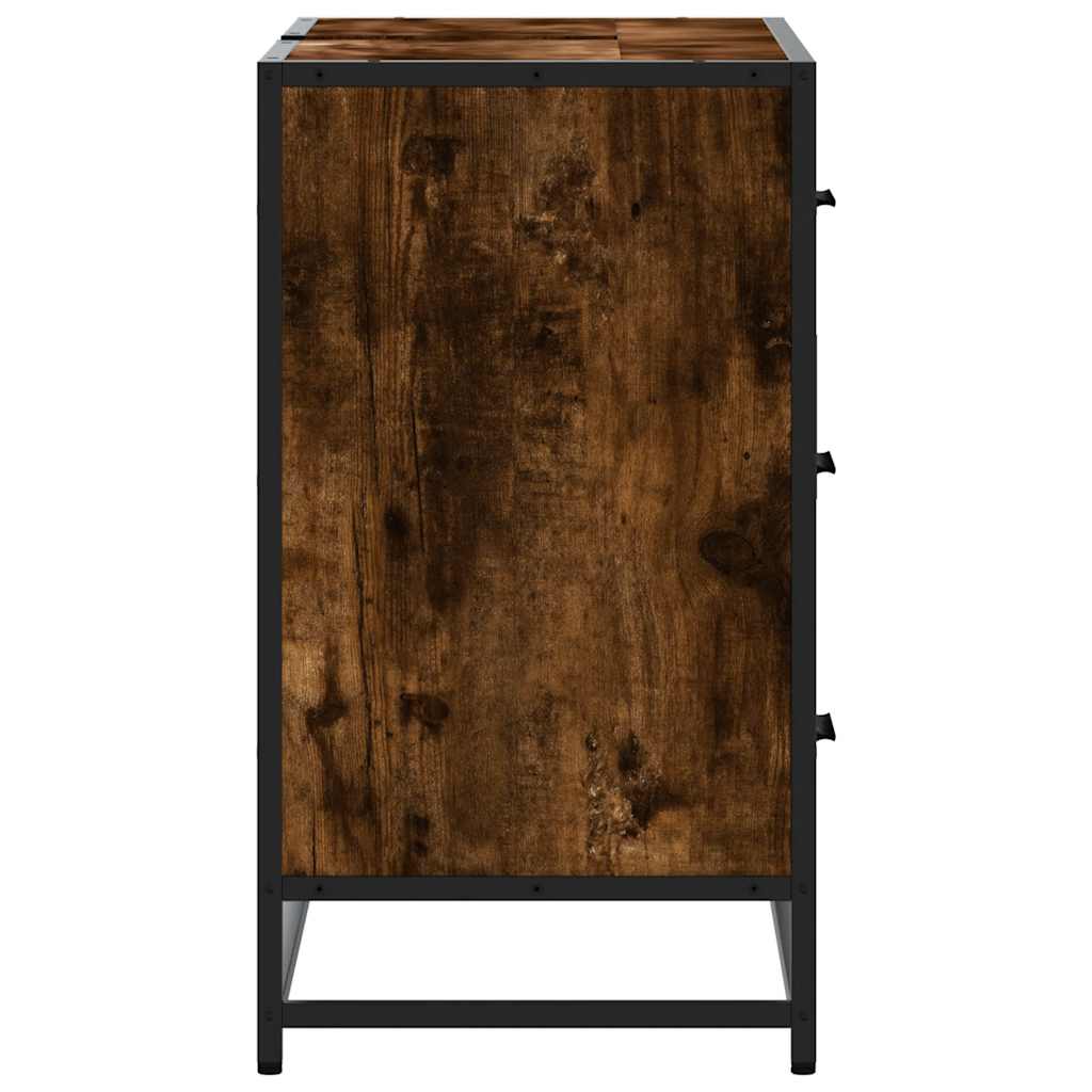 Mobile Lavabo Bagno Rovere Fumo 60x30x60 cm Legno Multistrato | homemem39