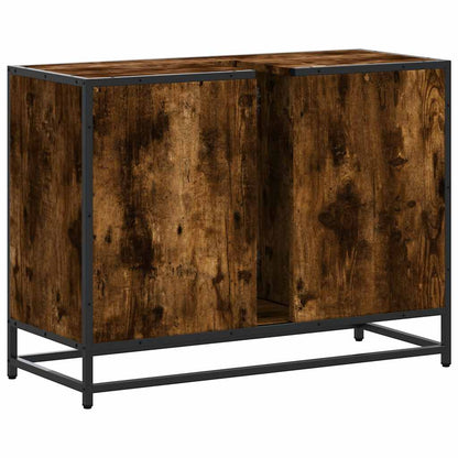 Mobile Lavabo Bagno Rovere Fumo 60x30x60 cm Legno Multistrato | homemem39