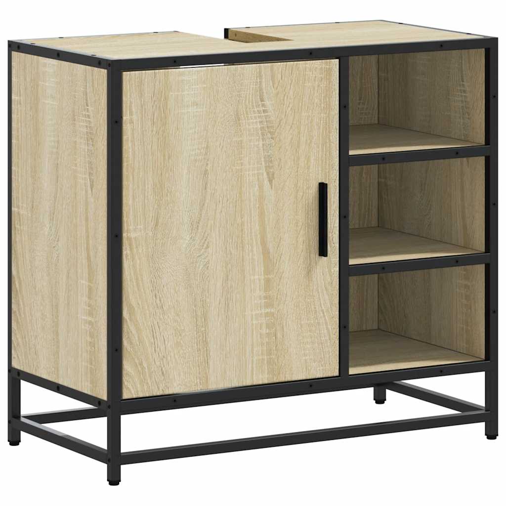 Mobiletto per Lavabo da Bagno Rovere Sonoma 65x33x60 cm