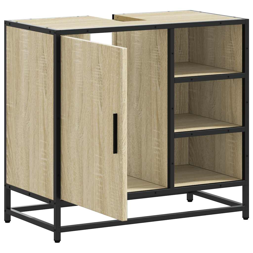 Mobiletto per Lavabo da Bagno Rovere Sonoma 65x33x60 cm