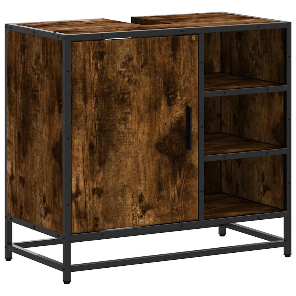 Armadietto Bagno Rovere Fumo 65x33x60 cm in Legno Multistrato | homemem39