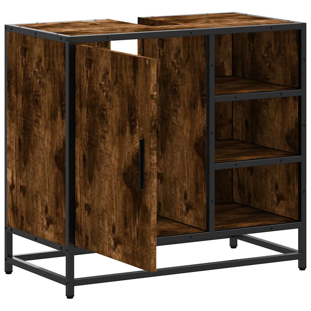 Armadietto Bagno Rovere Fumo 65x33x60 cm in Legno Multistrato | homemem39
