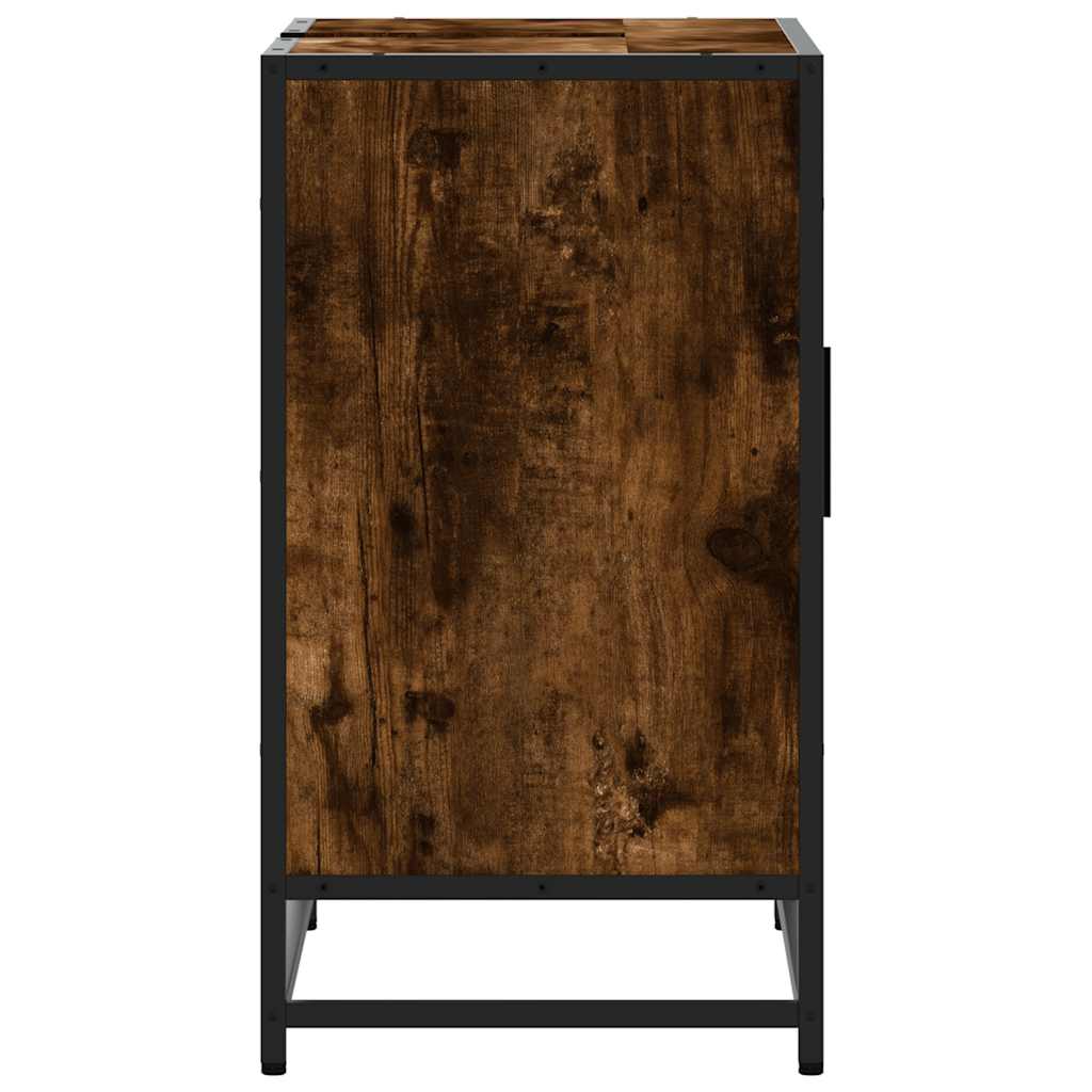 Armadietto Bagno Rovere Fumo 65x33x60 cm in Legno Multistrato