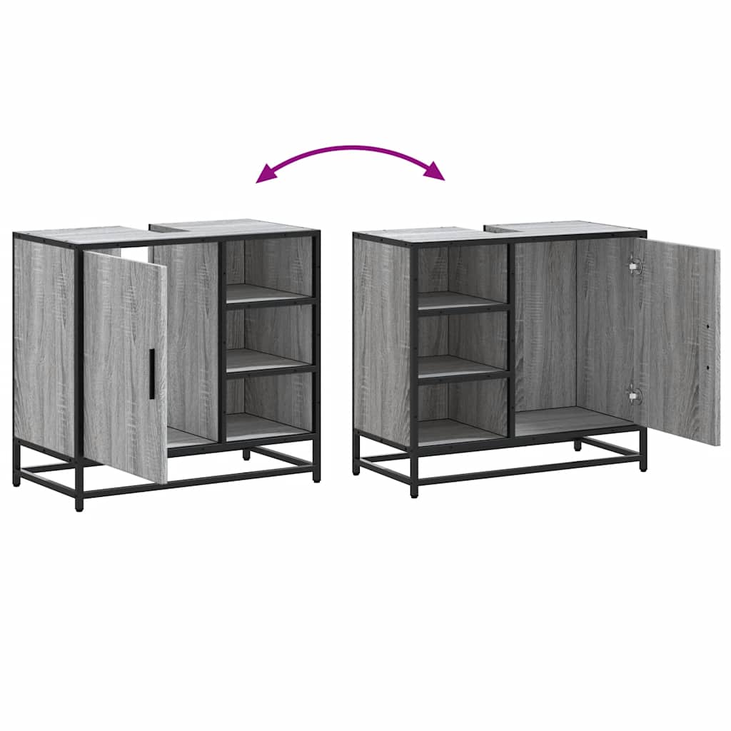 Mobile Lavabo Bagno Grigio Sonoma 65x33x60 cm Legno Multistrato | homemem39