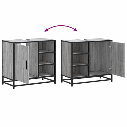 Mobile Lavabo Bagno Grigio Sonoma 65x33x60 cm Legno Multistrato | homemem39