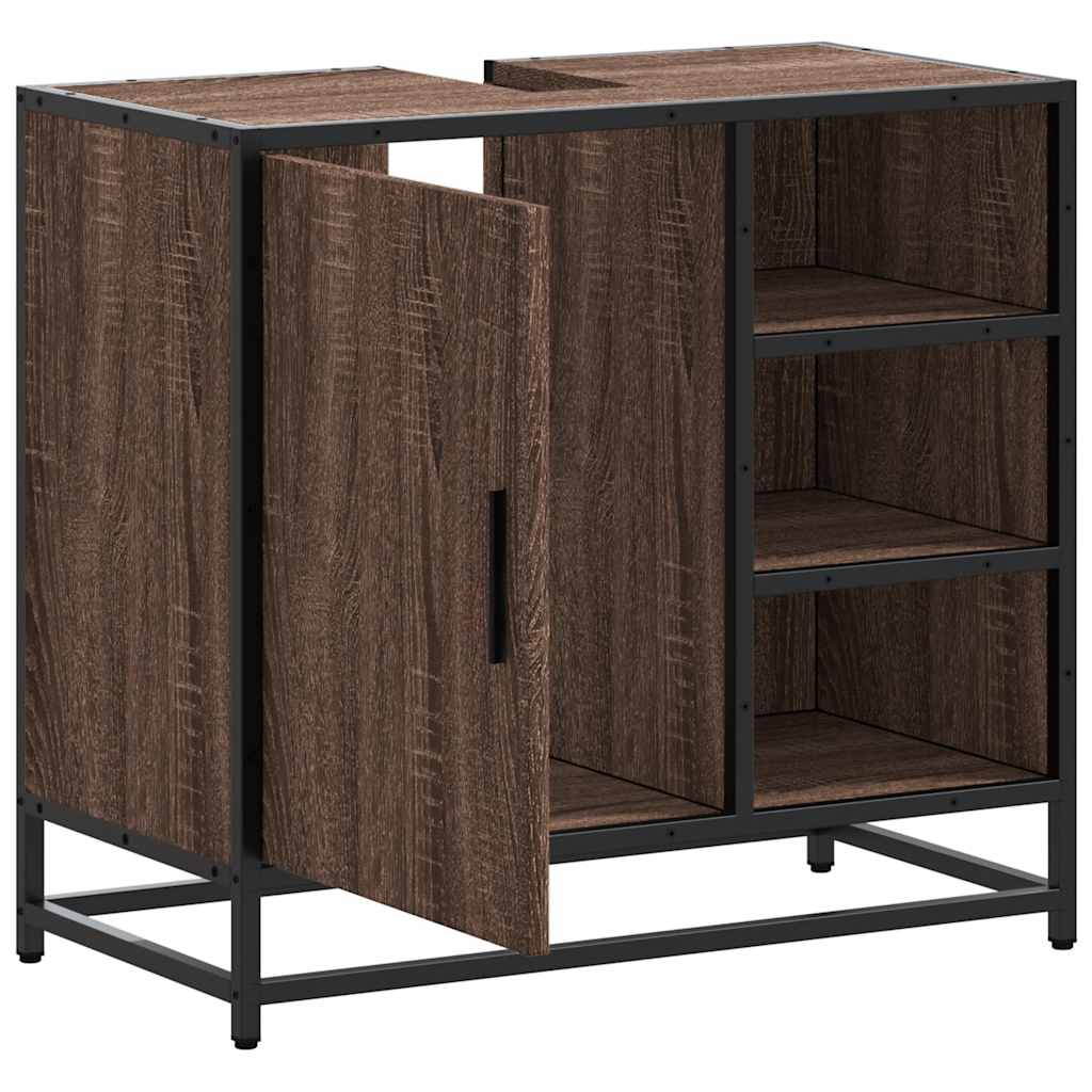 Mobile Lavabo Bagno Rovere Marrone 65x33x60cm Legno Multistrato | homemem39