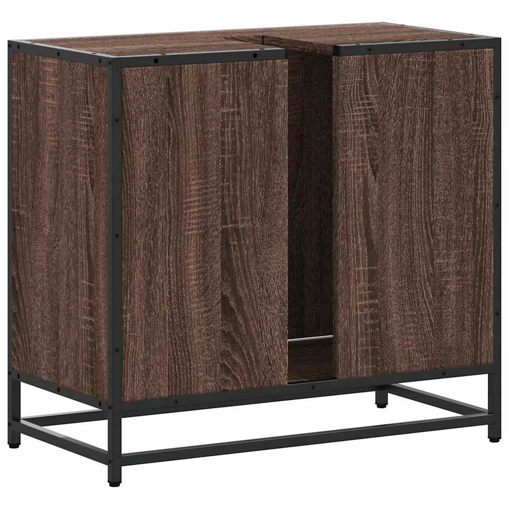 Mobile Lavabo Bagno Rovere Marrone 65x33x60cm Legno Multistrato | homemem39