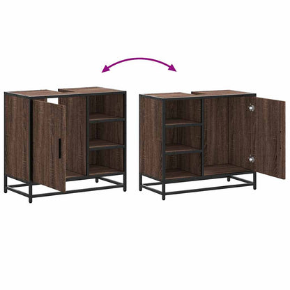Mobile Lavabo Bagno Rovere Marrone 65x33x60cm Legno Multistrato | homemem39