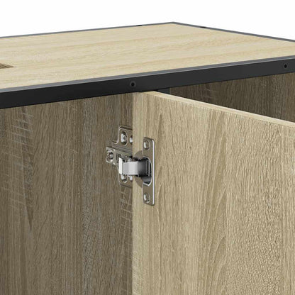 Mobiletto per Lavabo da Bagno Rovere Sonoma 80x33x60 cm Legno Massello | homemem39