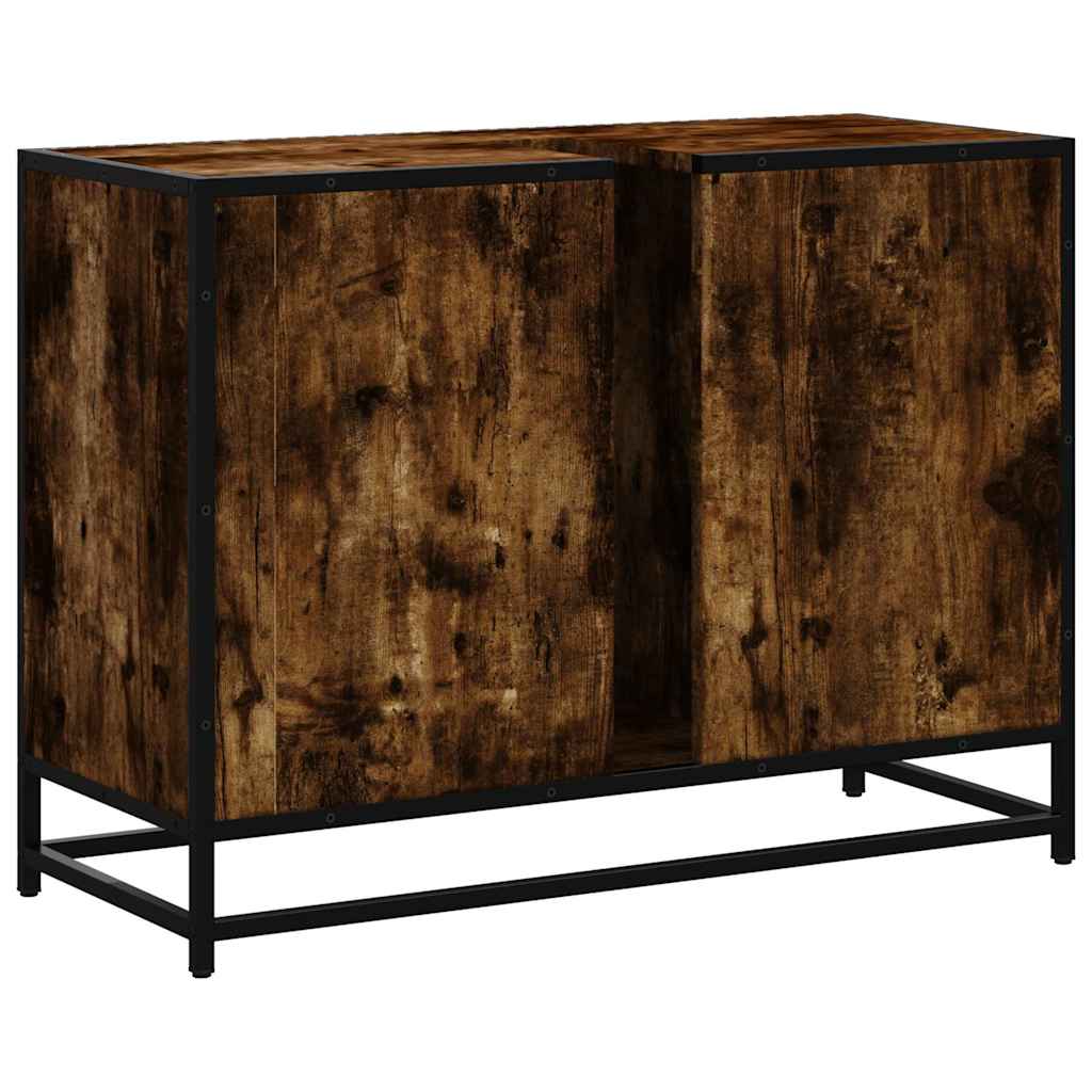 Mobile Lavabo Bagno Rovere Fumo 60x30x60 cm Legno Multistrato | homemem39