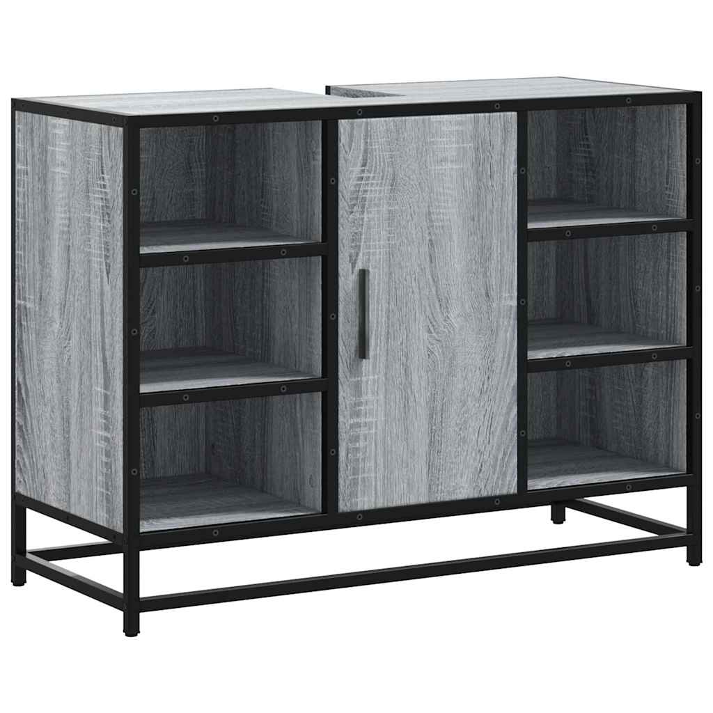 Mobile Lavabo Bagno Grigio Sonoma 60x30x60 cm Legno Multistrato | homemem39