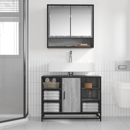 Mobile Lavabo Bagno Grigio Sonoma 60x30x60 cm Legno Multistrato | homemem39