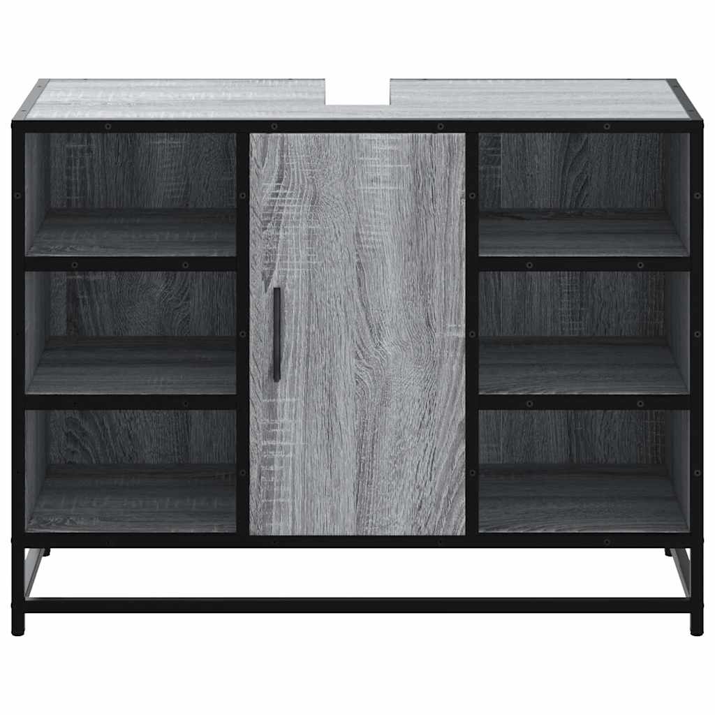 Mobile Lavabo Bagno Grigio Sonoma 60x30x60 cm Legno Multistrato | homemem39