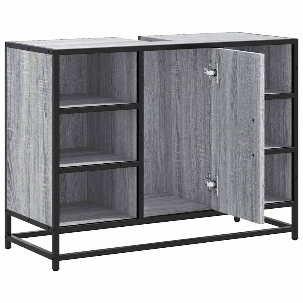 Mobile Lavabo Bagno Grigio Sonoma 60x30x60 cm Legno Multistrato | homemem39