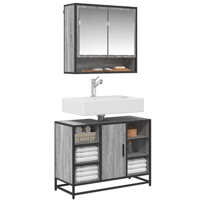 Mobile Lavabo Bagno Grigio Sonoma 60x30x60 cm Legno Multistrato | homemem39