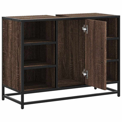 Mobile Lavabo Bagno Rovere Marrone 60x30x60cm Legno Multistrato
