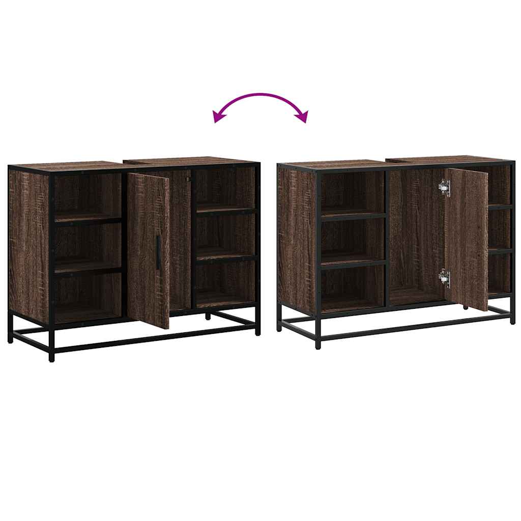 Mobile Lavabo Bagno Rovere Marrone 60x30x60cm Legno Multistrato | homemem39