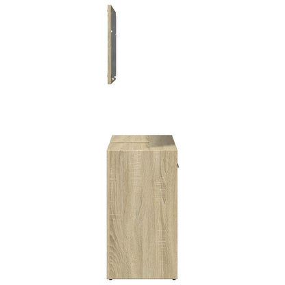Set Mobili da Bagno 2 pz Rovere Sonoma in Legno Multistrato | homemem39