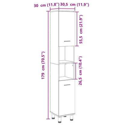 Mobile da Bagno Rovere Sonoma 30,5x30x179cm in Truciolato | homemem39