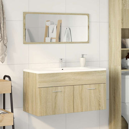 Set Mobili da Bagno 2 pz Rovere Sonoma in Legno Multistrato | homemem39