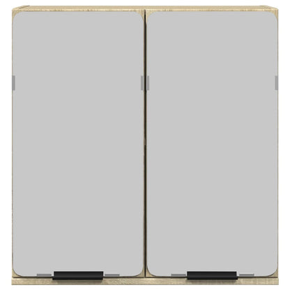 Mobile Bagno con Specchio Rovere Sonoma 64,5x20x66,5 Truciolato | homemem39