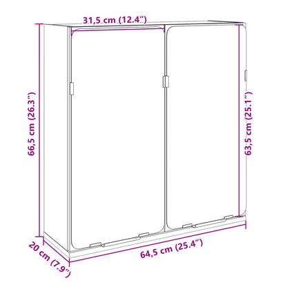 Mobile Bagno con Specchio Rovere Sonoma 64,5x20x66,5 Truciolato