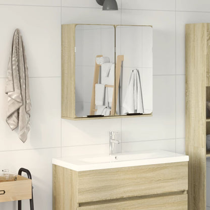 Mobile Bagno con Specchio Rovere Sonoma 64,5x20x66,5 Truciolato | homemem39