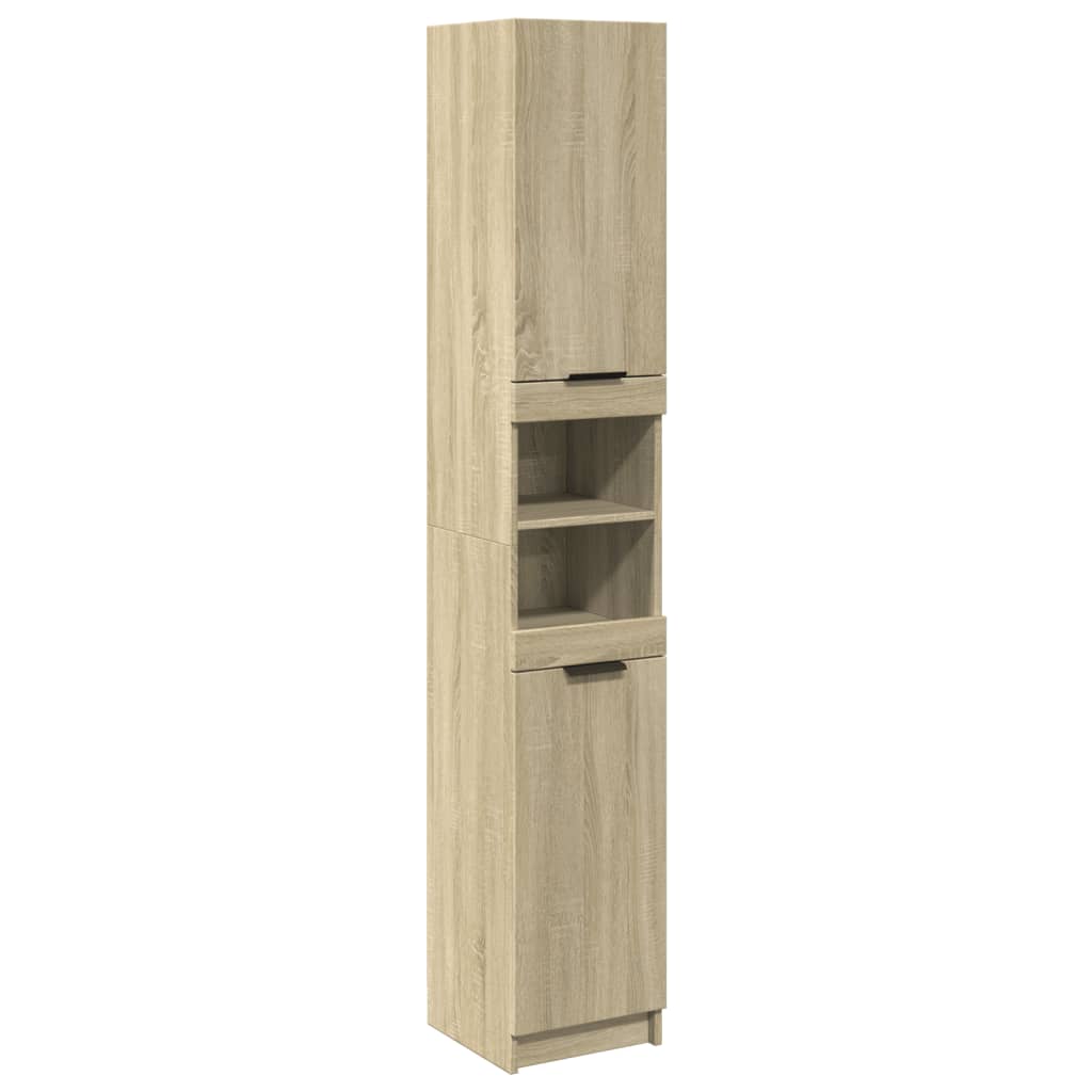 Armadietto da Bagno Rovere Sonoma 32x34x188,5 cm in Truciolato | homemem39