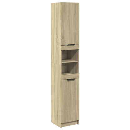Armadietto da Bagno Rovere Sonoma 32x34x188,5 cm in Truciolato | homemem39