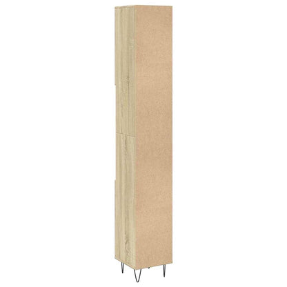 Armadietto da Bagno Rovere Sonoma 30x30x190cm Legno Multistrato