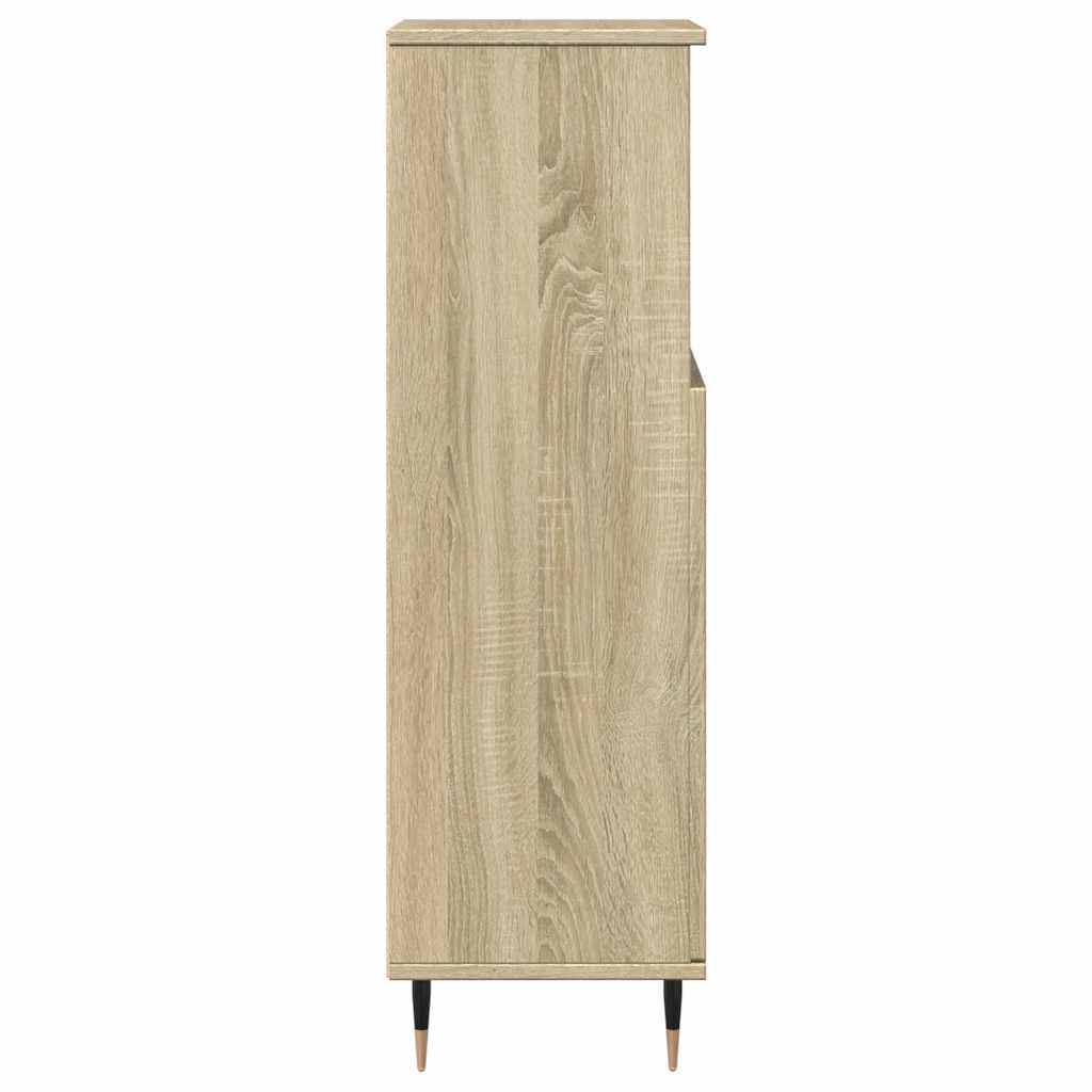Armadietto da Bagno Rovere Sonoma 30x30x100cm Legno Multistrato