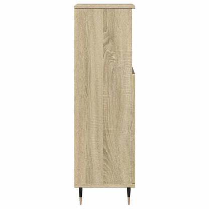 Armadietto da Bagno Rovere Sonoma 30x30x100cm Legno Multistrato