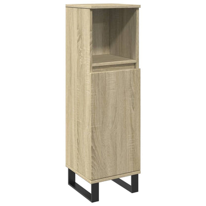 Armadietto da Bagno Rovere Sonoma 30x30x100cm Legno Multistrato