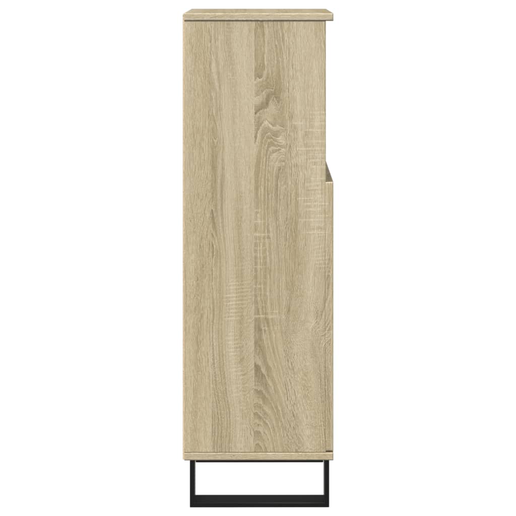 Armadietto da Bagno Rovere Sonoma 30x30x100cm Legno Multistrato