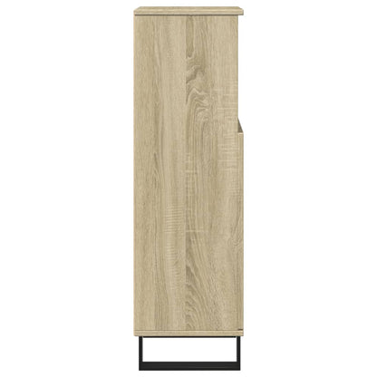 Armadietto da Bagno Rovere Sonoma 30x30x100cm Legno Multistrato