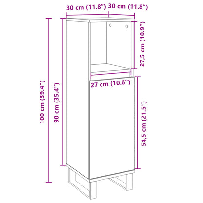 Armadietto da Bagno Rovere Sonoma 30x30x100cm Legno Multistrato