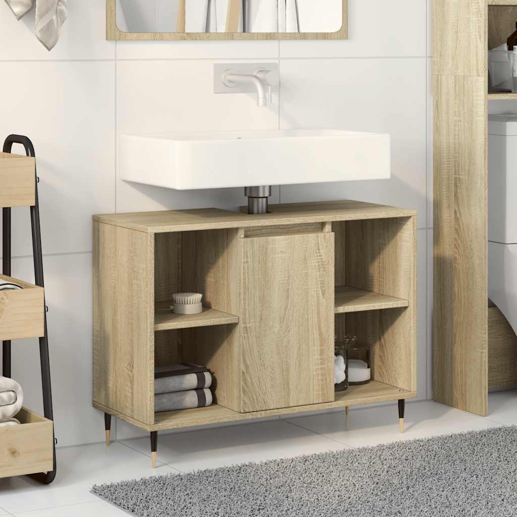 Mobile da Bagno Rovere Sonoma 80x33x60 cm in Legno Multistrato | homemem39