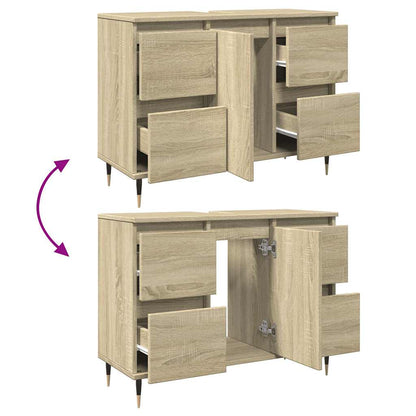 Mobile da Bagno Rovere Sonoma 80x33x60 cm in Legno Multistrato