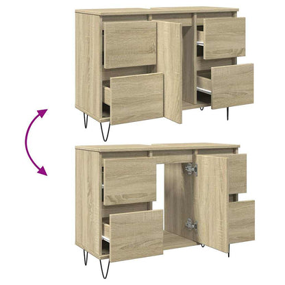 Mobile da Bagno Rovere Sonoma 80x33x60 cm in Legno Multistrato | homemem39