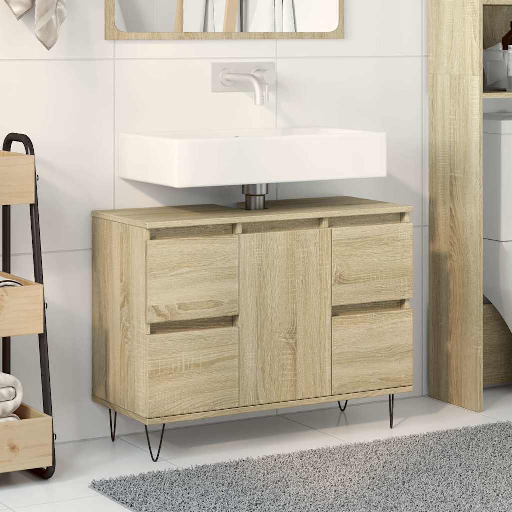 Mobile da Bagno Rovere Sonoma 80x33x60 cm in Legno Multistrato | homemem39