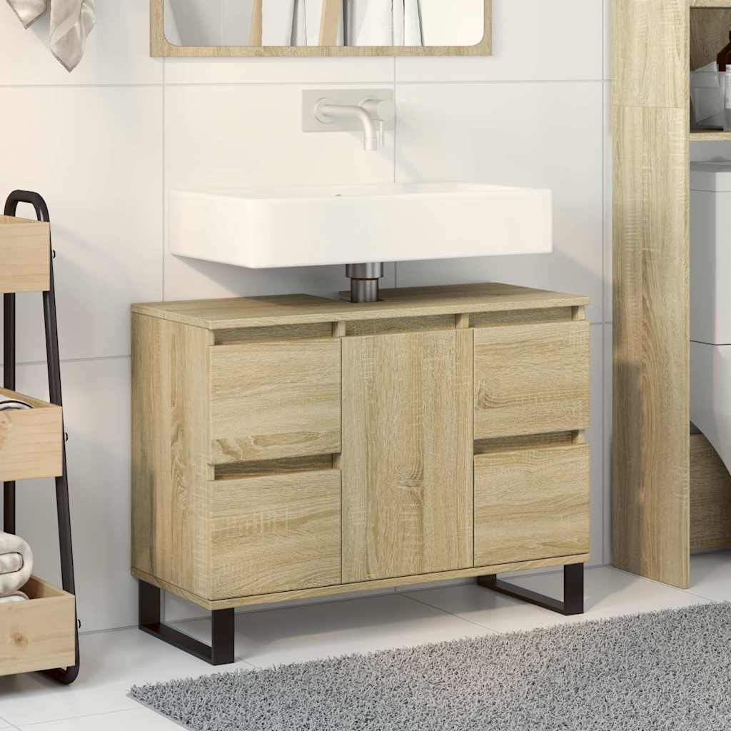 Mobile da Bagno Rovere Sonoma 80x33x60 cm in Legno Multistrato | homemem39