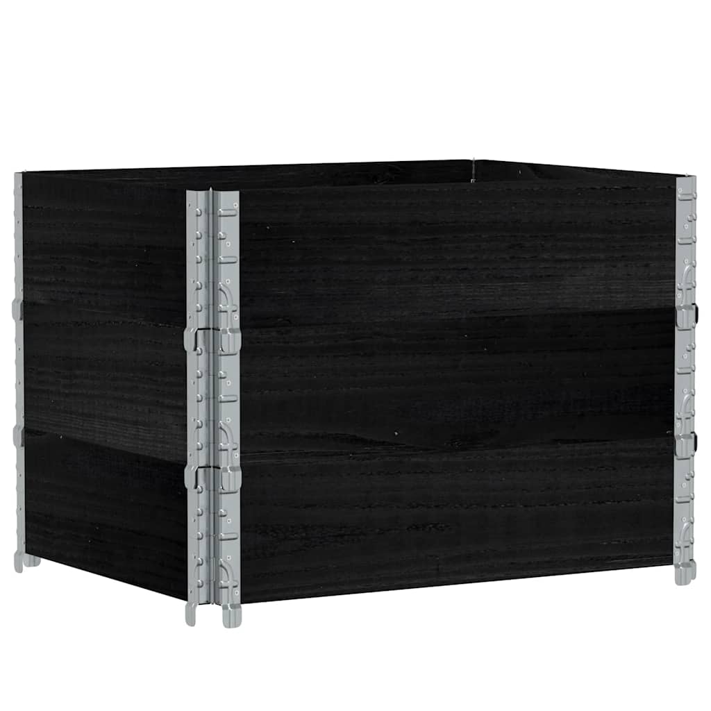 Paretali per Pallet 3 pz Neri 80x60cm in Legno Massello di Pino | homemem39