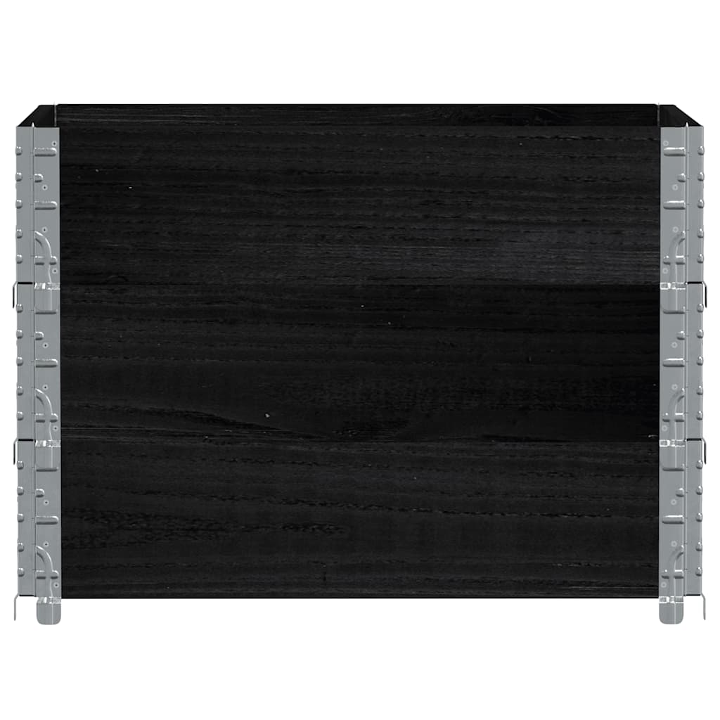 Paretali per Pallet 3 pz Neri 80x60cm in Legno Massello di Pino | homemem39