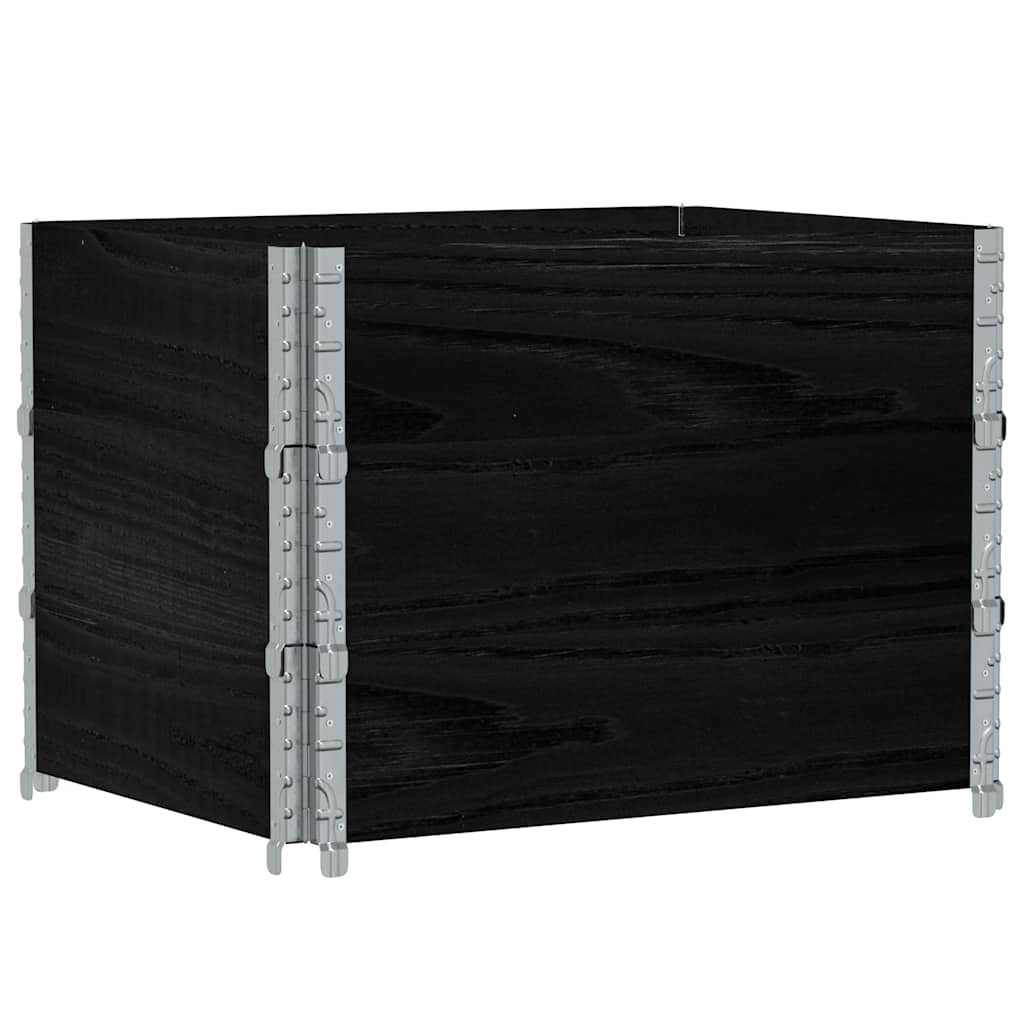 Paretali per Pallet 3 pz Neri 80x60cm in Legno Massello di Pino | homemem39
