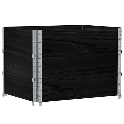 Paretali per Pallet 3 pz Neri 80x60cm in Legno Massello di Pino | homemem39
