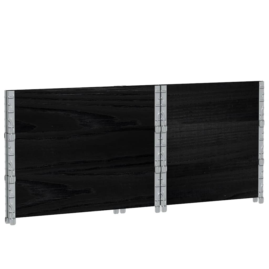 Paretali per Pallet 3 pz Neri 80x60cm in Legno Massello di Pino | homemem39