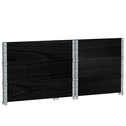 Paretali per Pallet 3 pz Neri 80x60cm in Legno Massello di Pino | homemem39