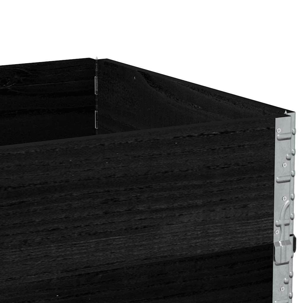 Paretali per Pallet 3 pz Neri 80x60cm in Legno Massello di Pino | homemem39